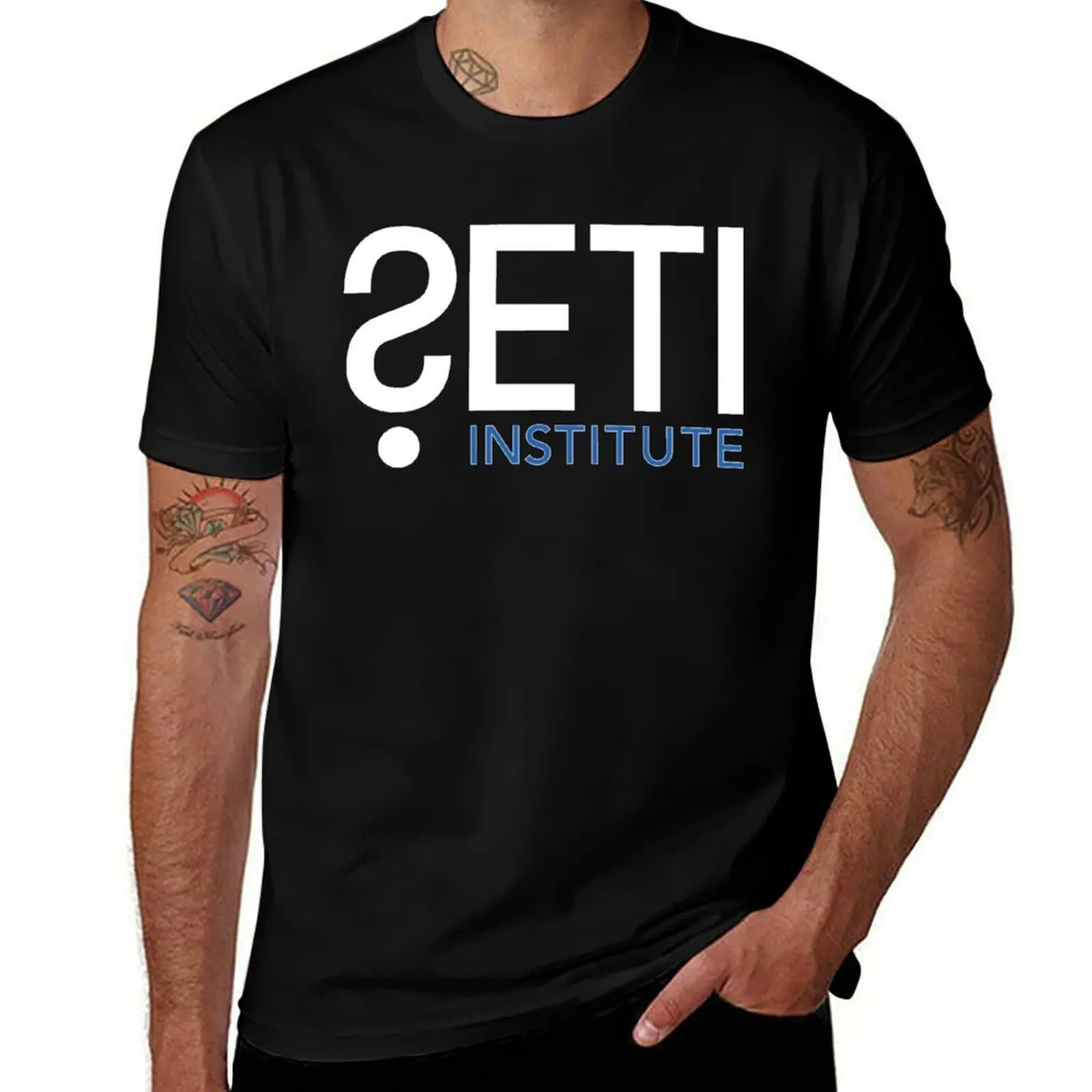 Camiseta SETI INSTITUTE, ropa de gimnasio, camiseta transpirable de manga corta