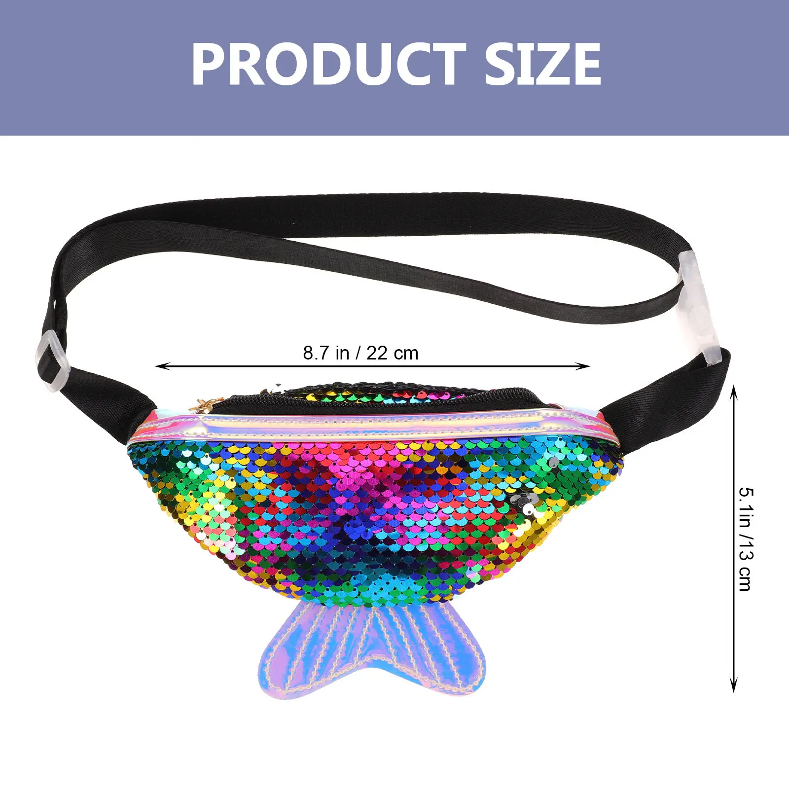 Fish Tail Outdoor Sports Waist Bag Green Black Lightweight Large Capacity Running Hiking Camping Fanny Pack Outdoor Wasit Bag