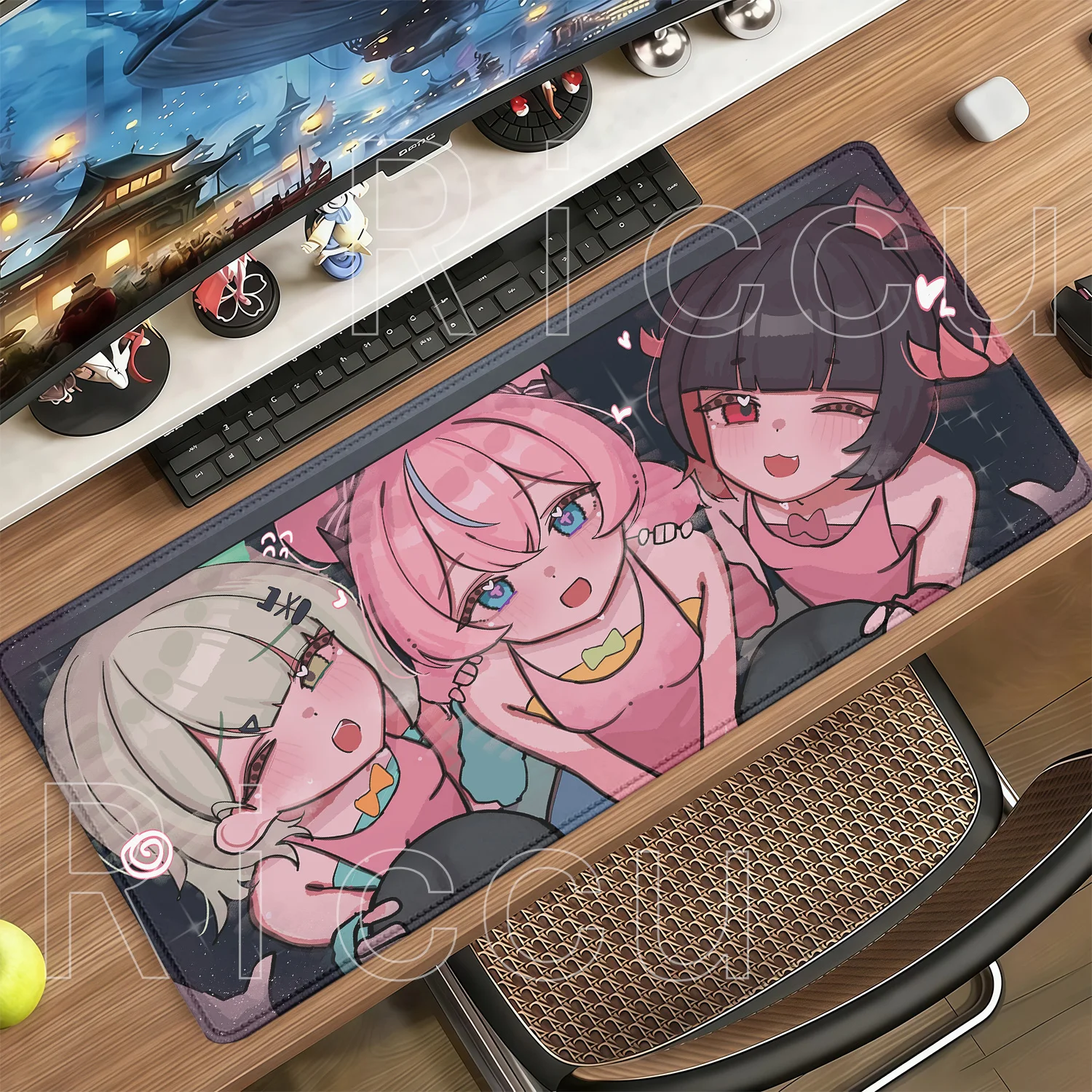 AOD Angels of Delusion Gaming Mouse Pad ZZZ Aria Sunna Nangong Yu‌ Mousepad Zenless Zone Zero Anime Cute Girl HD Print Desk Mat