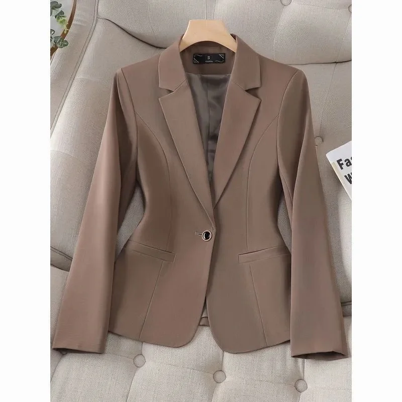 Black Suit Jacket Women Spring Autumn 2026New Casual Blazer Coat Professional Temperament Outwear Slim Short Overwear Female Top