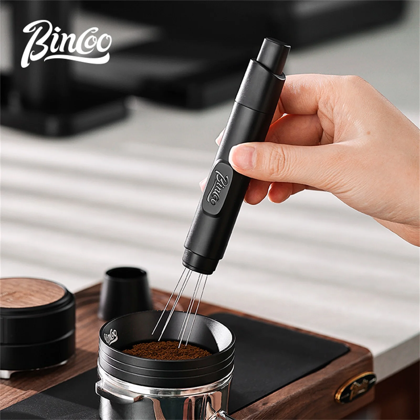 

Bincoo Magnetic Coffee Cloth Powder Needle，Espresso Stirrer Needle，Telescopic Italian Barista Coffee Stirring，Distribution Tool