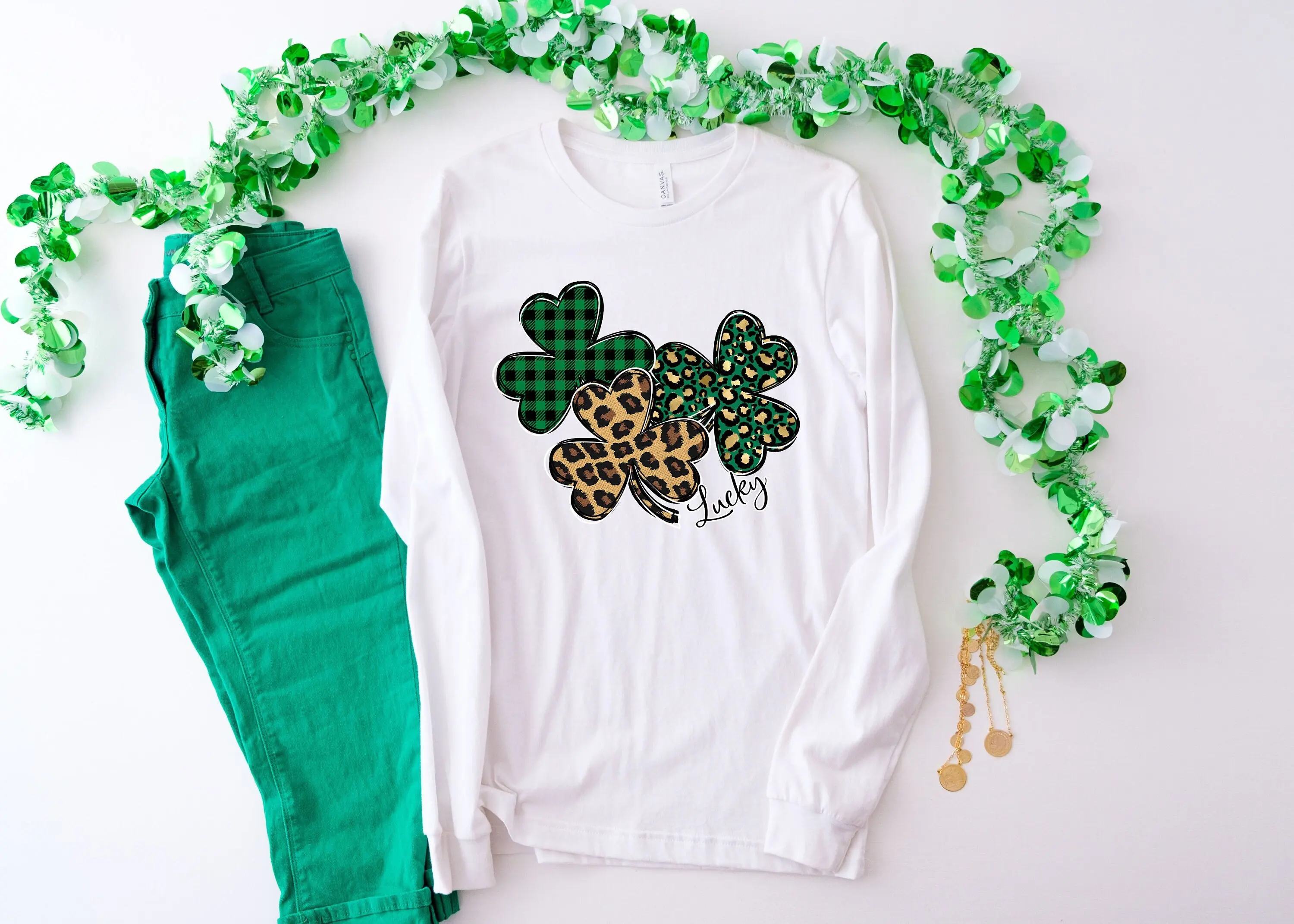 St Patricks Day T Shirt Leopard Shamrock Patty'S Irish Shenanigans Drinking Family Matching