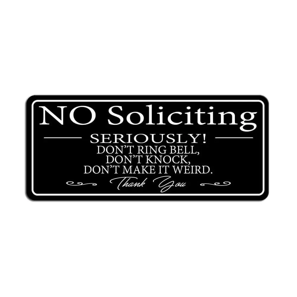 Funny No Soliciting Sign for Office Door House Decor-DON;T RING BELL DON’T KNOCK,Warning Reminder Signs for Business Home Metal