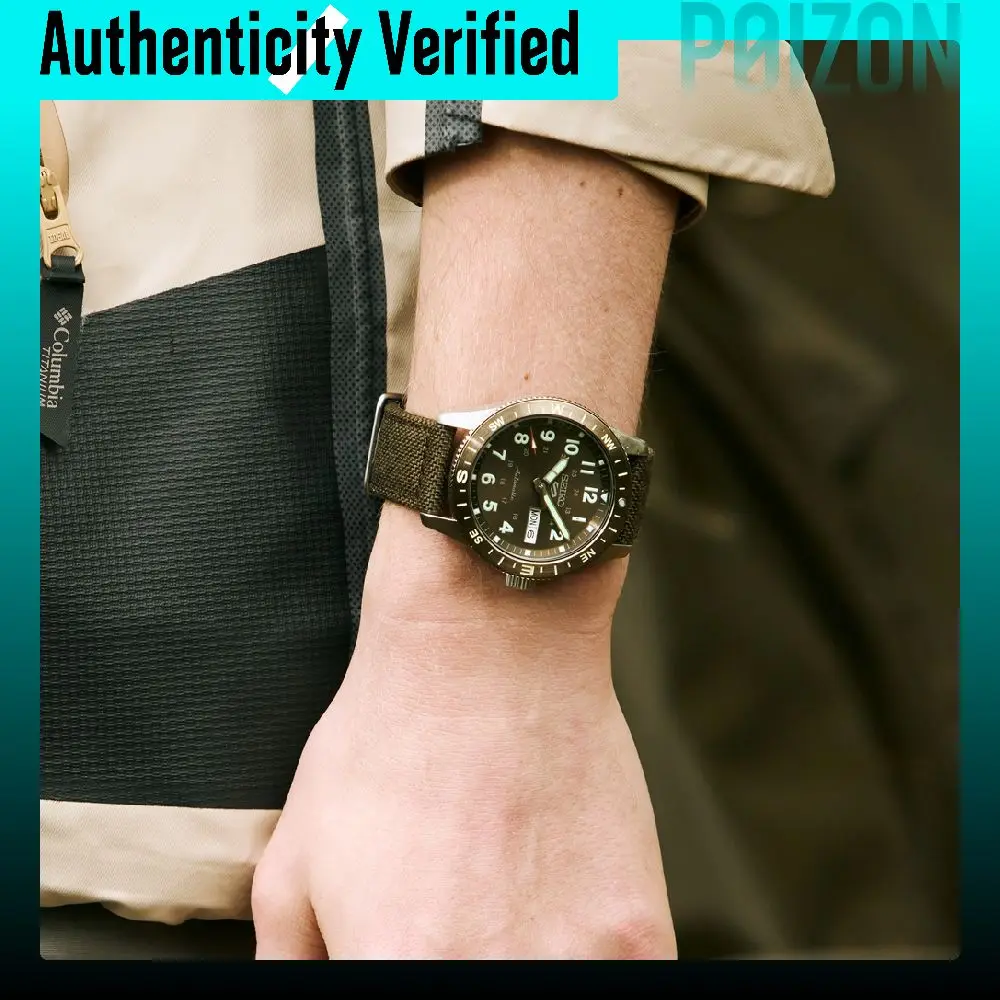 SEIKO 5 Sports [('100', 301050)]m Waterproof Automatic/Manual Mechanical Movement Nylon Strap HDB009