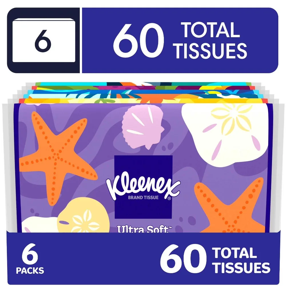 

Big Discount Hot Discount Slim Wallet Facial Tissues Portable Pocket Tissue 6 Packs 60 Tissues 3-Ply Soft Strong Cost Effective