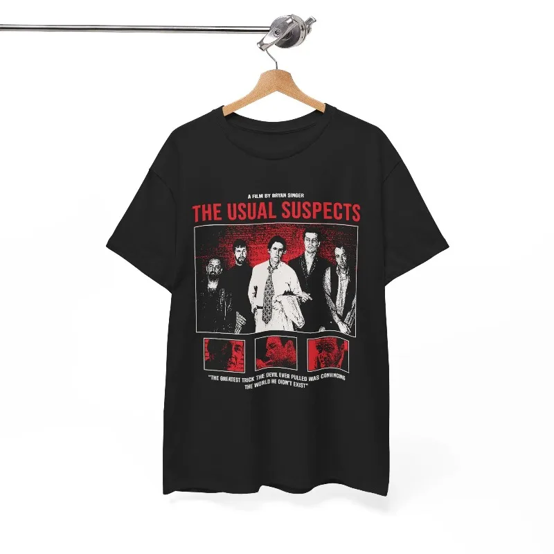 The Usual Suspects Movie Poster Graphic Tee  90s Crime Thriller Film T-Shirt Four season popular unisex cotton T-shirt