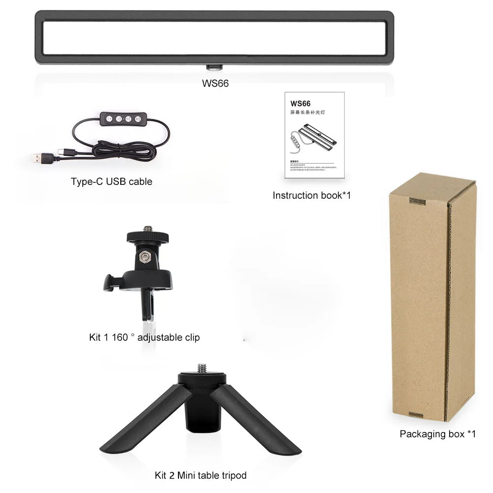 Desiontal WS66 Webcam Lighting for Laptop,Zoom Calls, Meeting, Online Class, YouTube, Live Streaming, Video Conference Light Kit