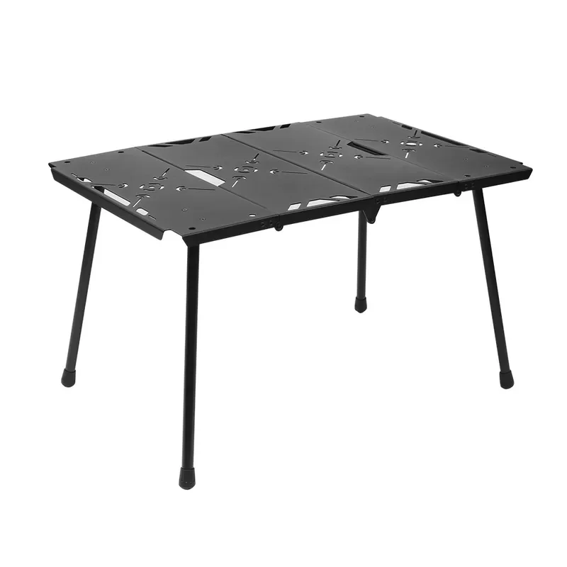 Portable Aluminum Alloy Folding Table Lightweight Outdoor Camping Picnic Desk Four Fold Tactical Field Gear for Motorcycle