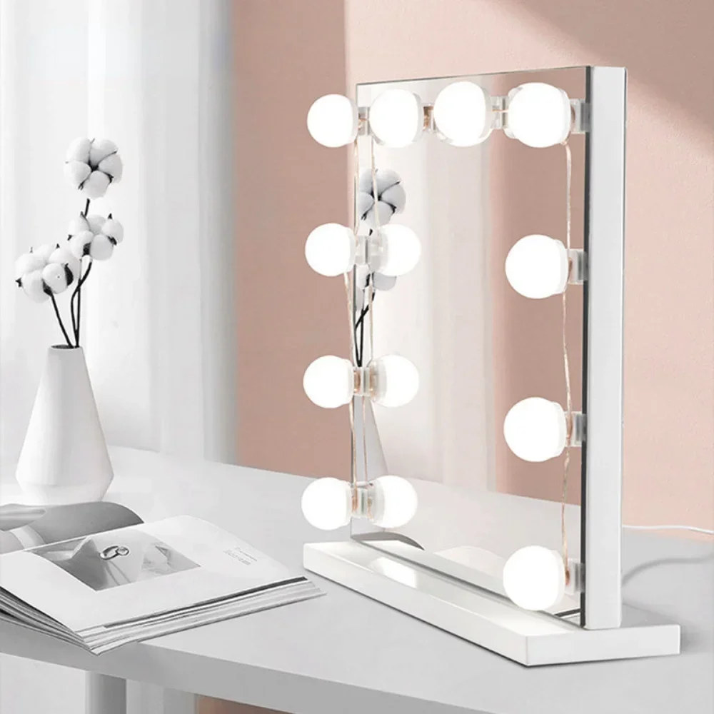 

USB Interface Bulb Switch Mirror Light Dimmable Dressing Table Light for Room Decoration Makeup Table with Mirror Light