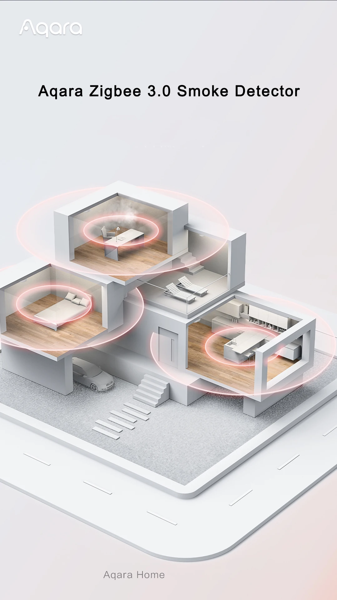 Imagem -04 - Aqara Sensor de Alarme Fumaça Zigbee 3.0 sem Fio Inteligente Casa Cozinha Fumaça Sensor Detector Trabalho com Homekit & Mijia App Sensor