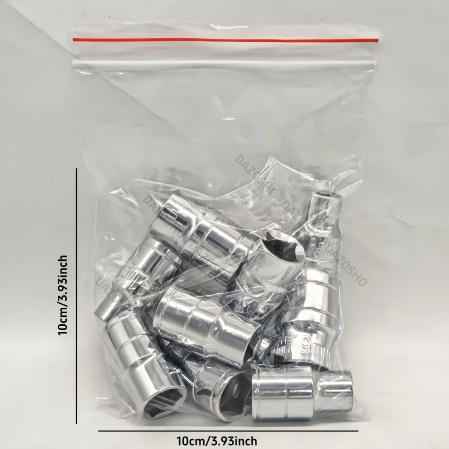 مجموعة مقابس تأثير متري شديدة التحمل مكونة من 10 قطع، خصيصًا للمفاتيح الهوائية بمحرك 1/ 2 بوصة، 8-19 مم متعددة المواصفات، مزورة من فولاذ الفاناديوم الكروم، قوي ومتين، مناسب لإزالة إطارات السيارة #4