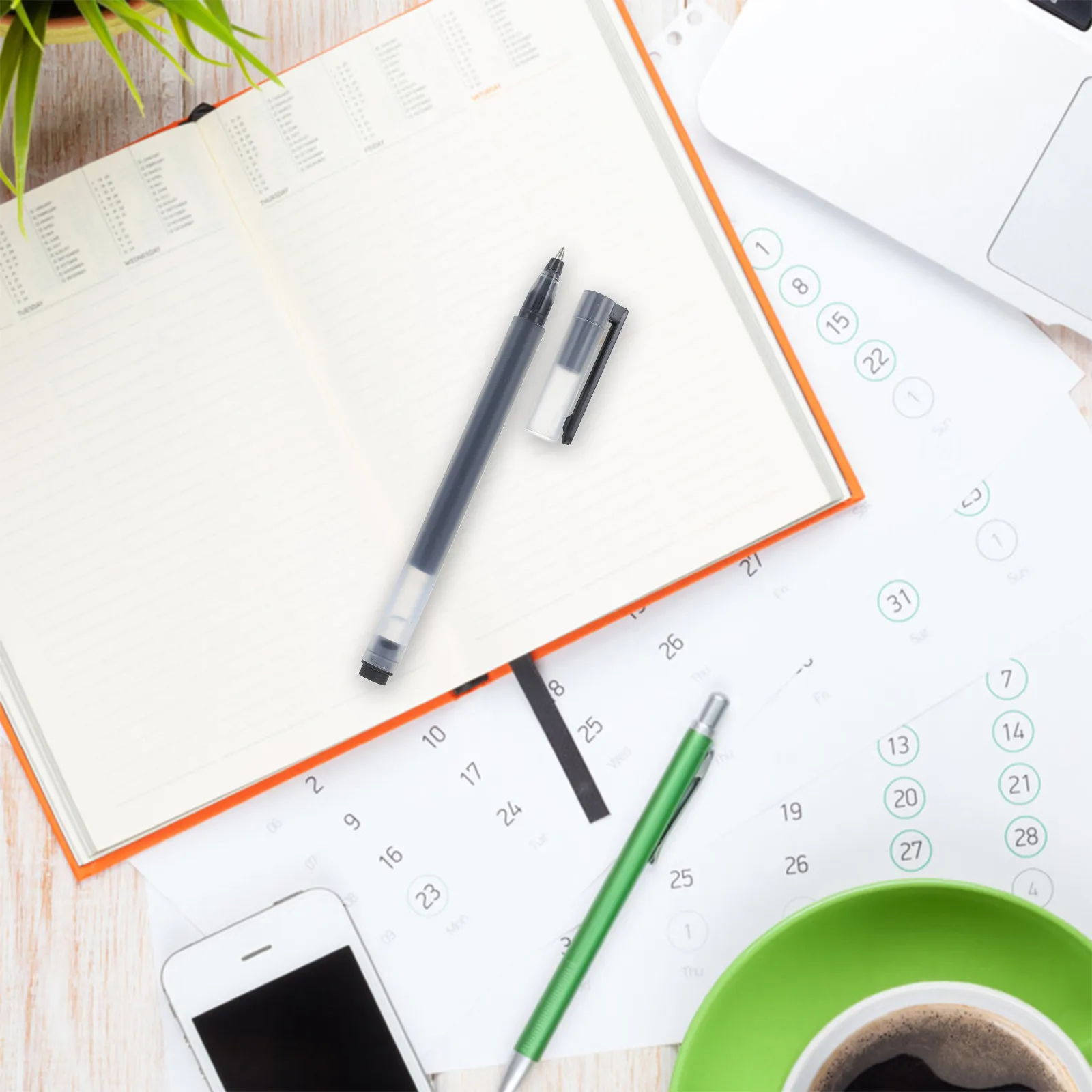 

20 шт. ручек с жидкими чернилами, 0,5 мм, черные, для плавного письма, большой объем, удобная рукоятка, минималистичный дизайн, для офиса