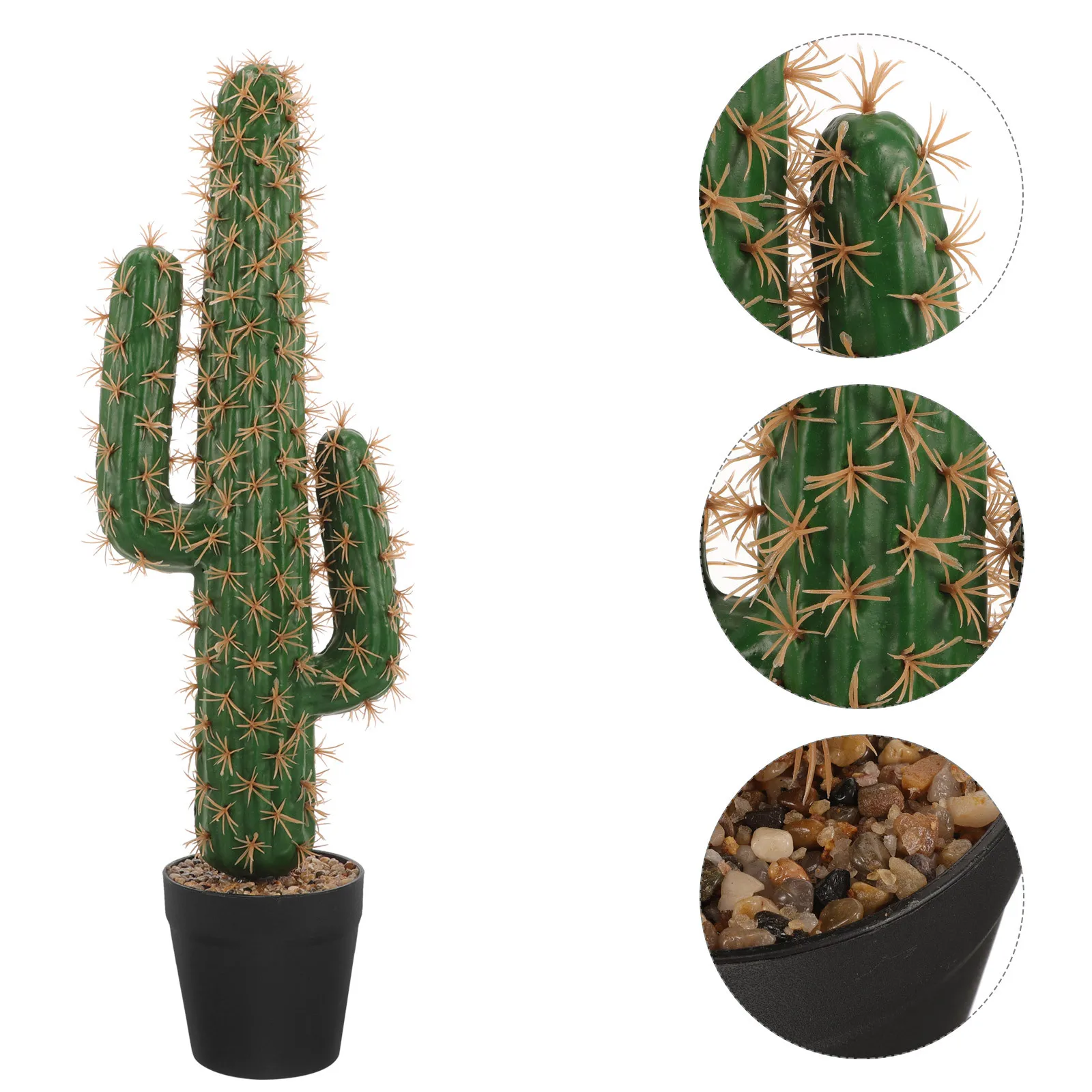 

Artificial Saguaro Cactus Fake Bonsai Potted Plant Simulation Decoration Indoor Outdoor Home Office Garden Figurines