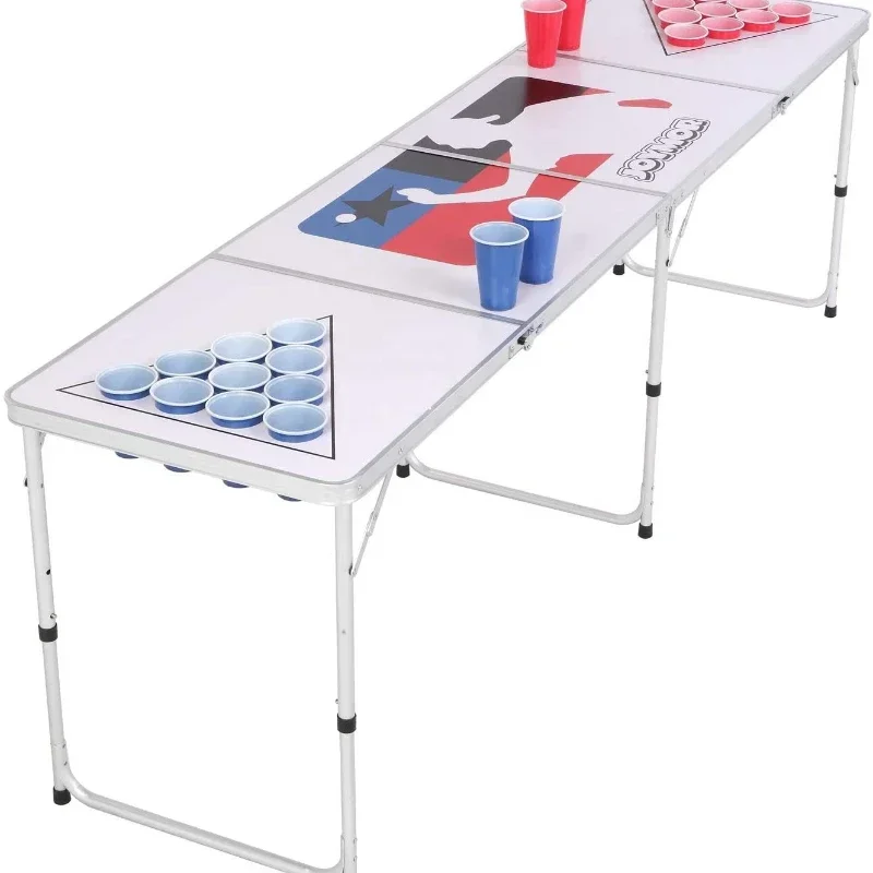 Mesa Plegab Custom Foldable Beerpong Game Table Sturdy 8 Feet Portable Folding Tailgate Beer Pong Table