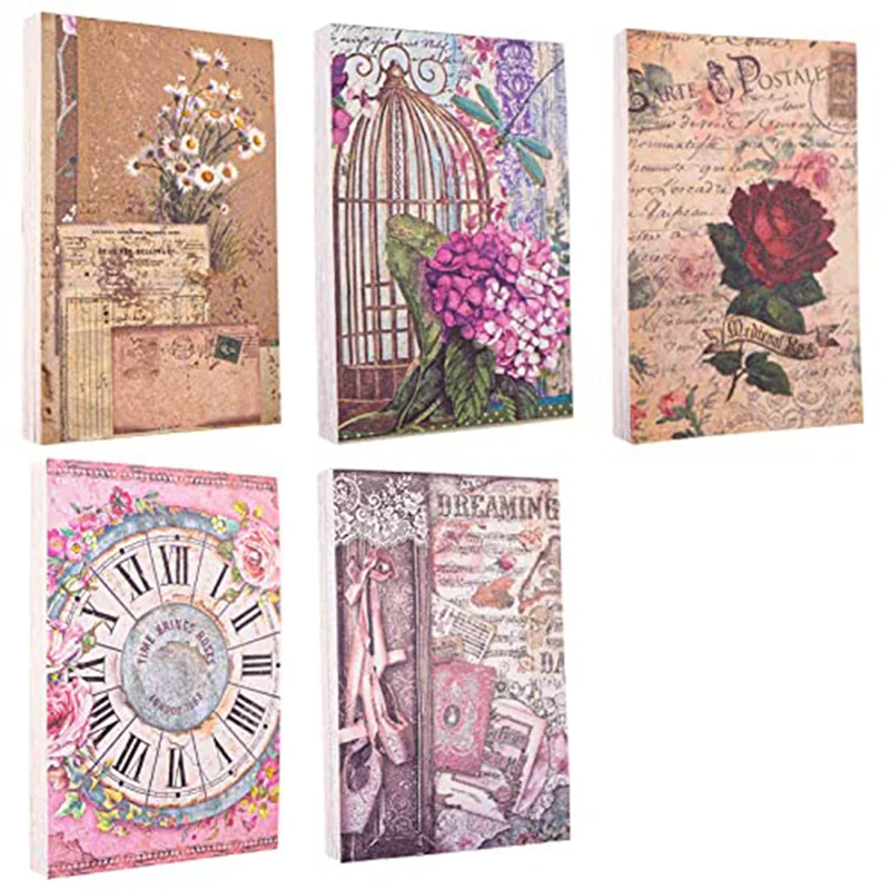 

ABFM-500 PCS Vintage Scrapbooking Paper Flowers Series Scrapbooking Supplies DIY Collection Decorative Paper