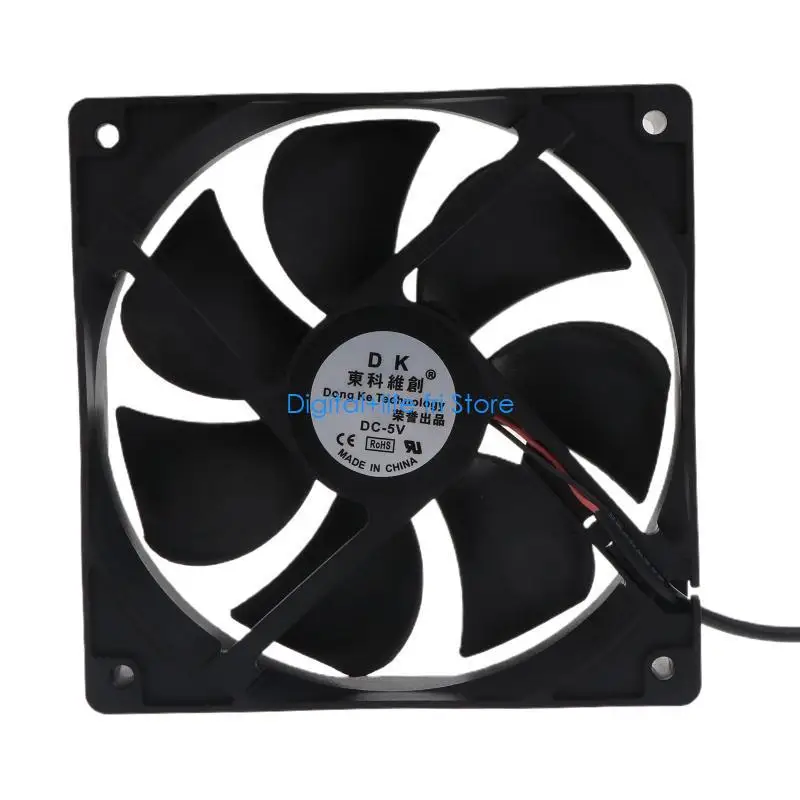 E06D Quiet 120mm 5V USB Fan Porous Bearing for Receiver DVRs Computer Cabinet Cooling