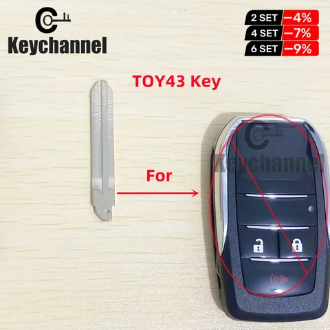 Keychannel 5/10 шт. модифицированный автомобильный ключ с лезвием TOY43, заготовка для ключа для Toyota, модифицированный дистанционный сменный ключ, запасной ключ-брелок