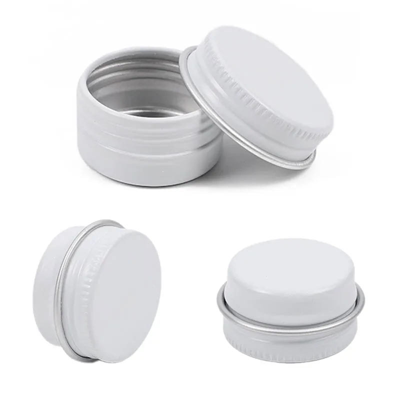 100Pcs/Lot 5g Round Aluminum Tins Cans Empty Metal Candle Aromatherapy Jars Travel Storage Boxes For Face Cream Cosmetics