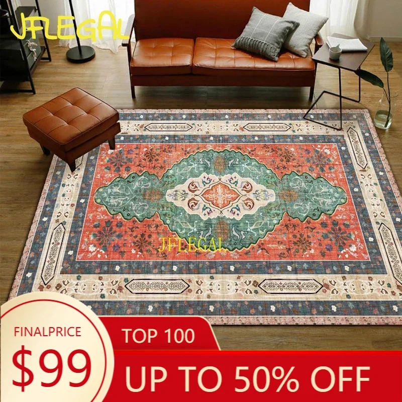

Vintage European Style Rugs Classical Ethnic Air Floor Mat Door Mats Bedroom Living Room Decoration Bedside Carpet Tapis Salon