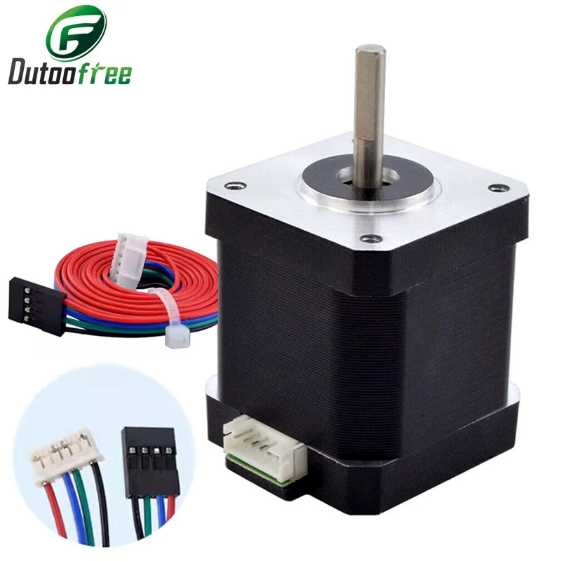 Nema 17 Stepper Motor 0.55N.m 2A 2 Phase 48mm Stepper Motor 4-lead for 3D printer CNC Engraving Milling Machine