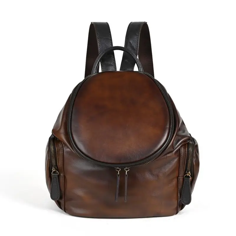 New Leather Texture High Quality Soft Leather Casual Travel Bag Fashion Backpack Head Layer Cowhide Bag Women Sac Poplene Femme