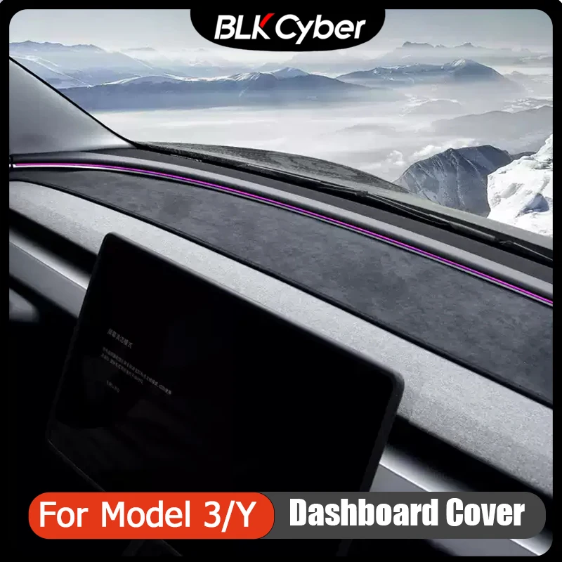 

Для Tesla Model 3 Y Juniper Highland, чехол для приборной панели, замшевый солнцезащитный козырек, анти-УФ-защитный коврик для приборной панели, нескользящие накладки 2025 2026