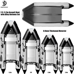 New Arrived 2.3~5.2m Inflatable Assault Boat Set 0.9mm Thickened Wear-resistant Alloy V-shaped Bottoms Canoeing Fishing Boat