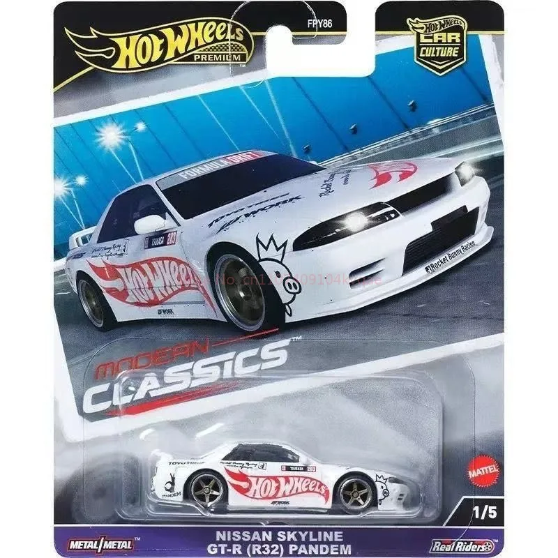 Hot Wheels Premium Diecast Car Model Nissan Skyline Gt R R32 Pandem Modern Classics Car Culture Real Riders Metal Collectible view 6
