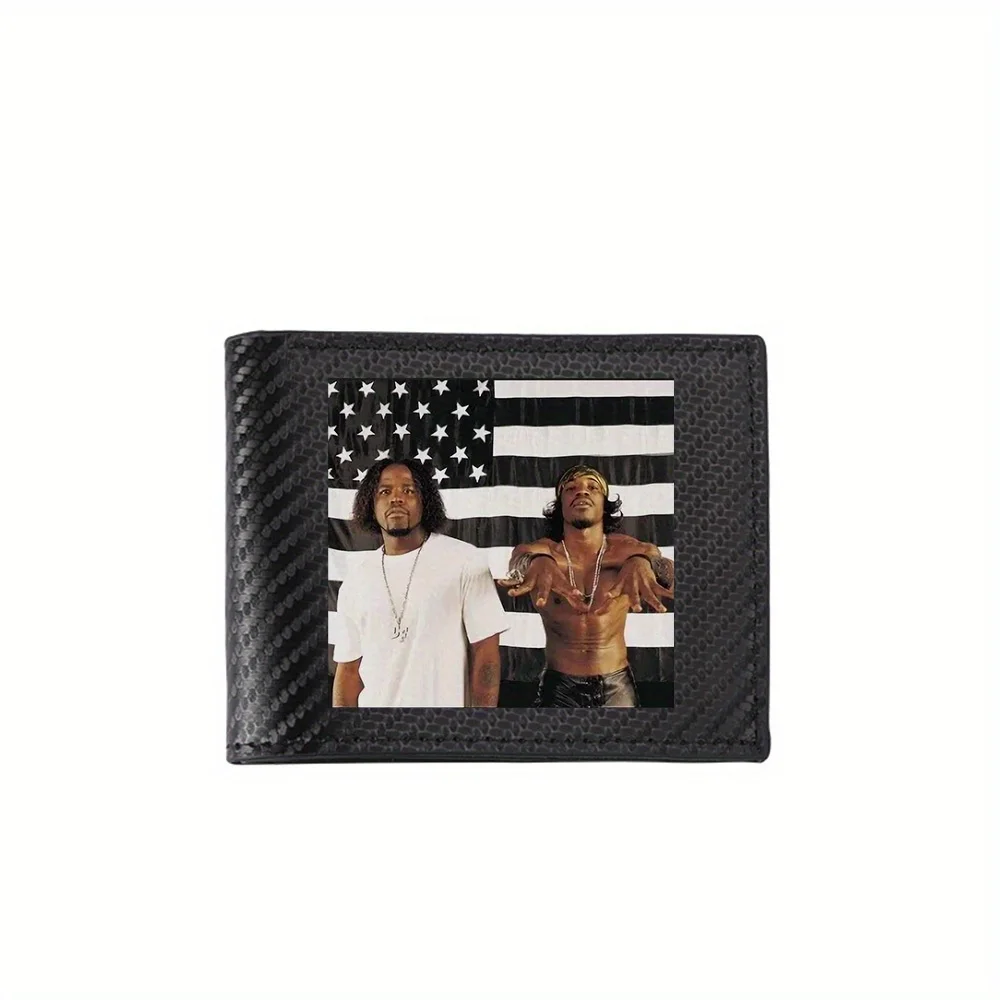 Flag stars stripes black and white men Men's Wallets Simple Business Modern Stylish Printing Design Gifts For Father Boyfriend C