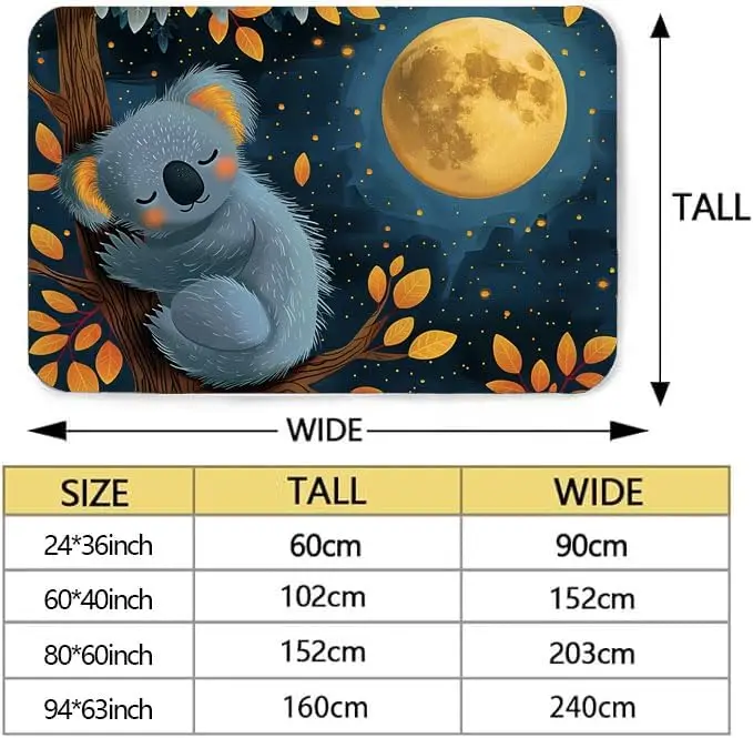 Koala Area Rug, Goodnight Koala has a Very Interesting Sleeping Position That Creates a Peaceful . Cute Animal Rug for Soft