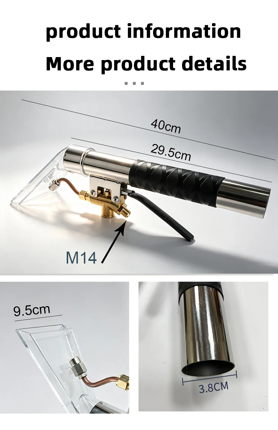 Carpet Extractor Vacuum Cleaner Upholstery Cleaning Machine Head Wet Steam Cleaner Auto Furniture Cleaning Hand Tool