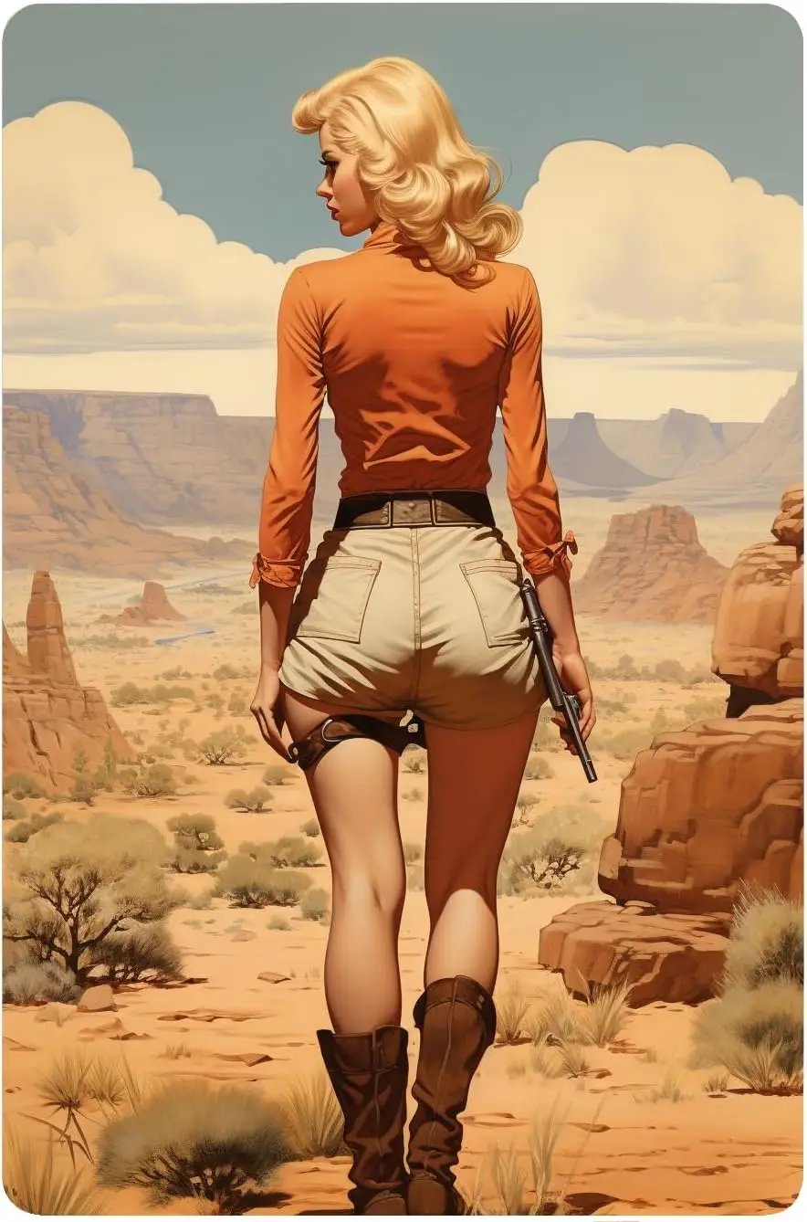 Retro Pin Up Girl CowGirl Sign Funny Tin Sign Bar Pub Diner Cafe Wall Decor Home Decor Art Poster Retro Vintage
