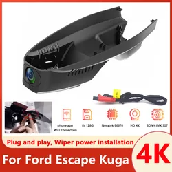 4K Wifi 3840*2160 Car DVR Dash Cam Camera Video Recorder for Ford Escape Kuga 2013 2014 2015 2016 2017 2018 2019 Dashcam
