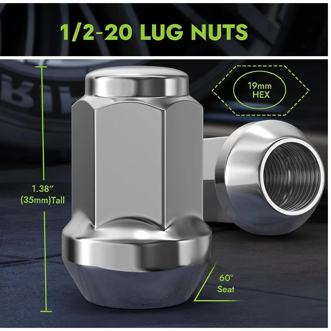 1/2-20 Lug Nuts for jeep wrangler1987-2018 Wrangler JK, 2002-2012 Liberty, 1993-2010 Grand Cherokee, 1996-2014 Ford Mustang nut