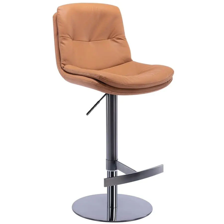 

Барные стулья, регулируемый поворотный барный стул из нержавеющей стали со спинкой и подставкой для ног, современные барные стулья с обивкой из искусственной кожи для дома