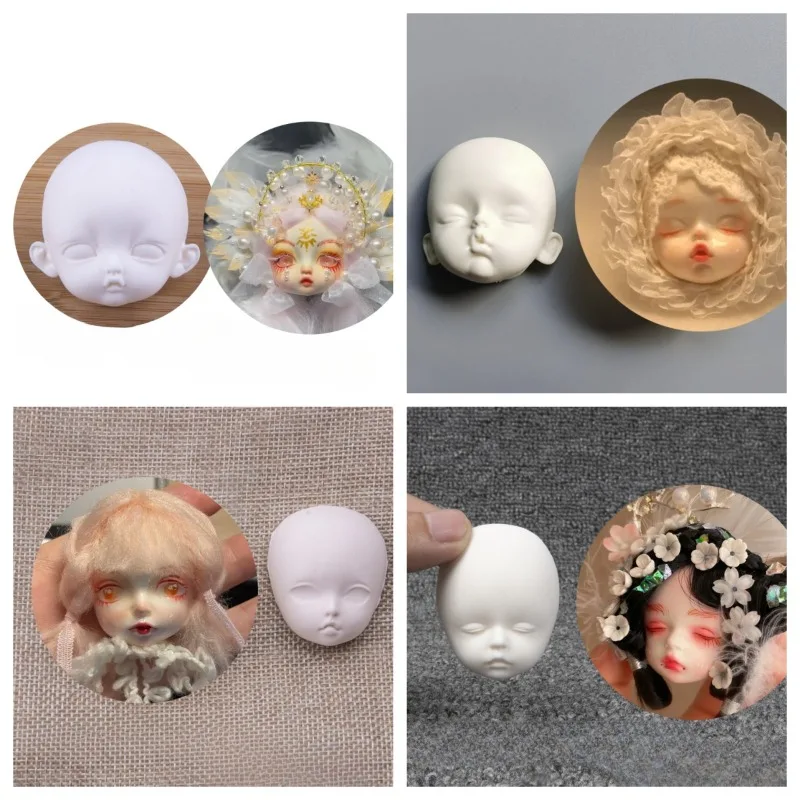 Polymer Clay Doll Q Version Face Silicone Mold DIY Manual Model /Anime Characters Face Details Outline Sculpture Molding Tools