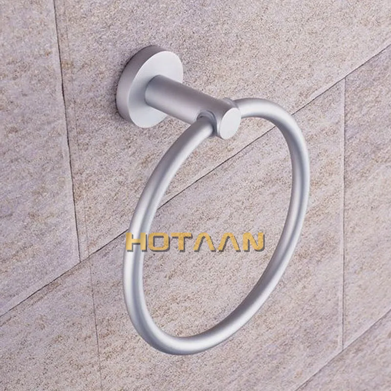 Tragbare Handtuch Racks Runde Aluminium Handtuch Halter Ringe Wand Montiert Bad Zubehör Anti-Rost Handtuch Racks YT-12191