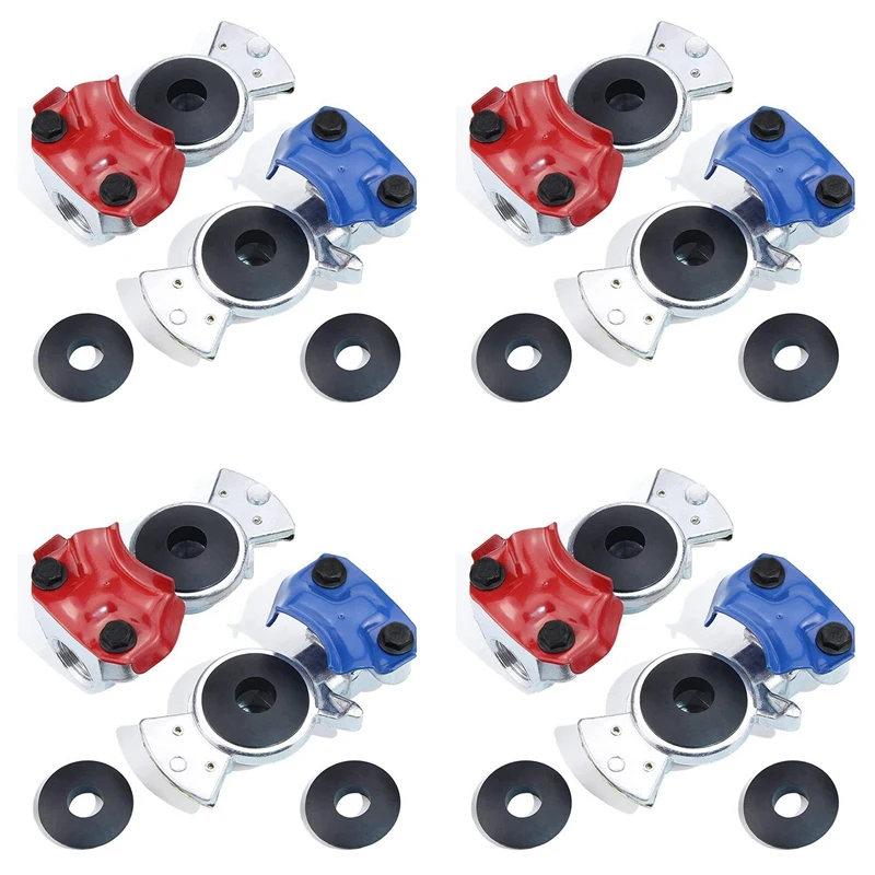 

A48P-4X Gladhand Emergency & Service Brake Air Hose Coupling Connectors Glad Hands Parts For Semi Trucks Trailers Rvs