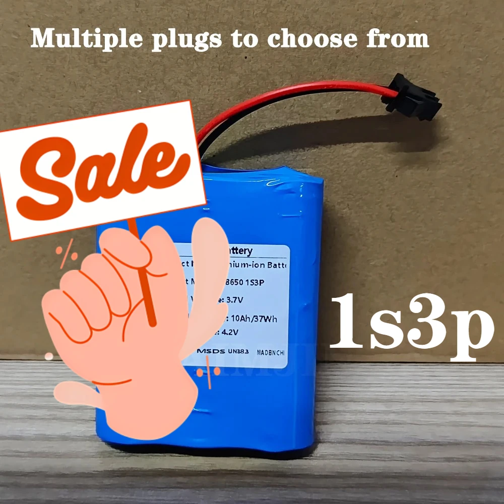 1S3P بطارية حزمة ليثيوم أيون لعبة الجمال جديد 18650 3.7 فولت 10000 مللي أمبير صالون بطارية قابلة للشحن حزمة SM أو XH2.54 التوصيل #1