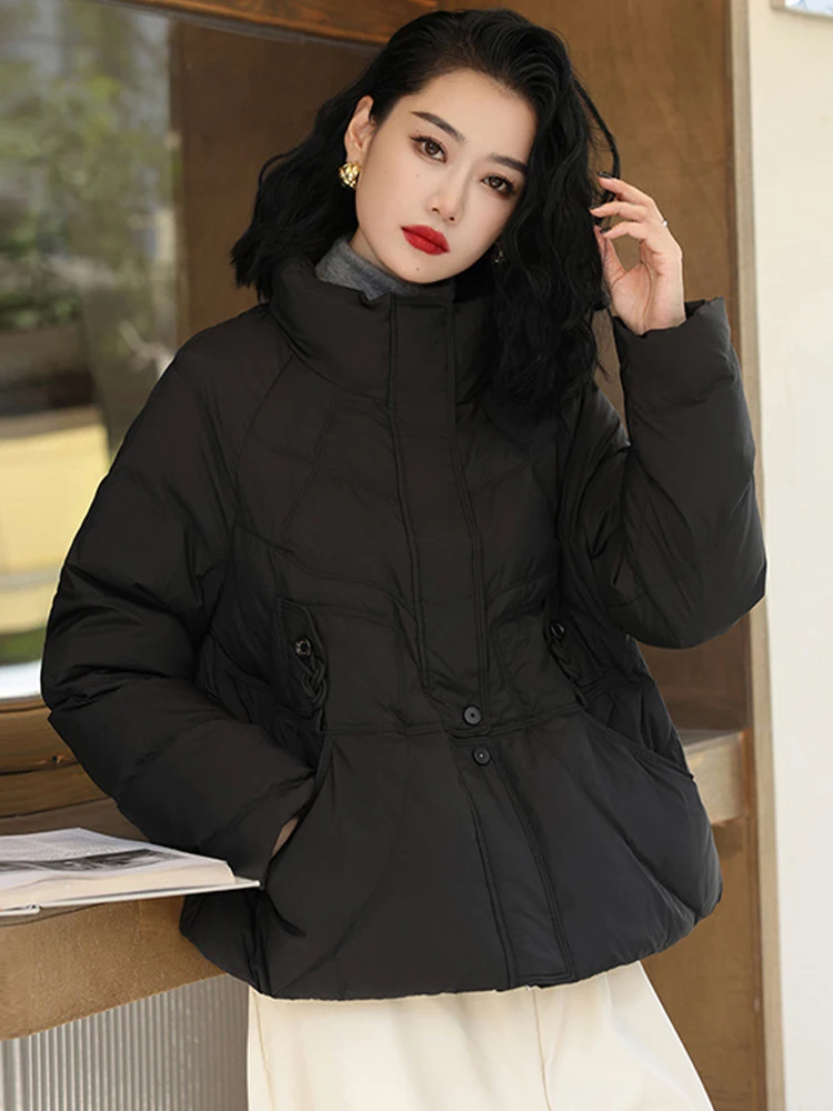 アマックス ルルエ イギリスデザイン パーカー 冬 レディース 暖かい ファッション ゆったり ダックダウンジャケット 2025 レディース カジュアル クラシック 無地 スノーコート