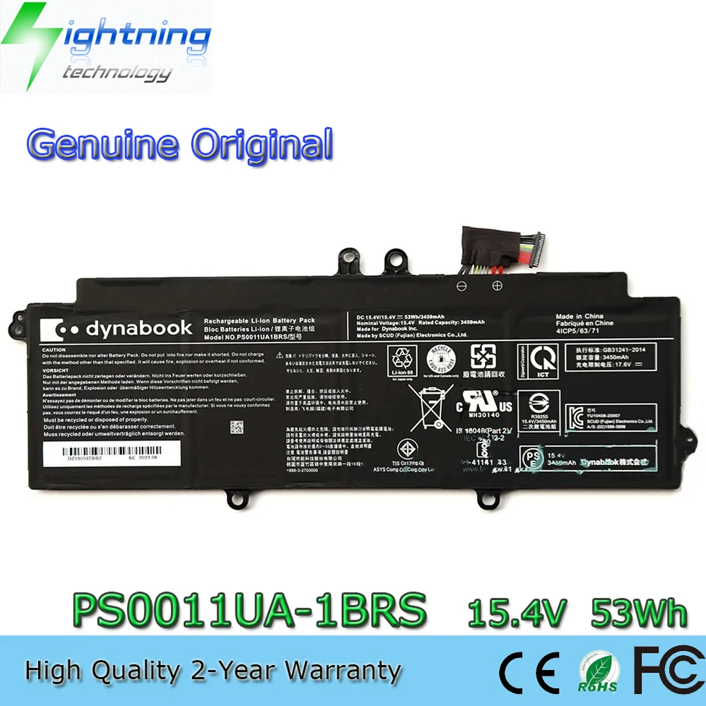 

PS0011UA-1BRS 4ICP5/63/71 15.4V 53Wh Notebook Battery for Toshiba Dynabook X30L-J PCR12U PCR10T-04N00X