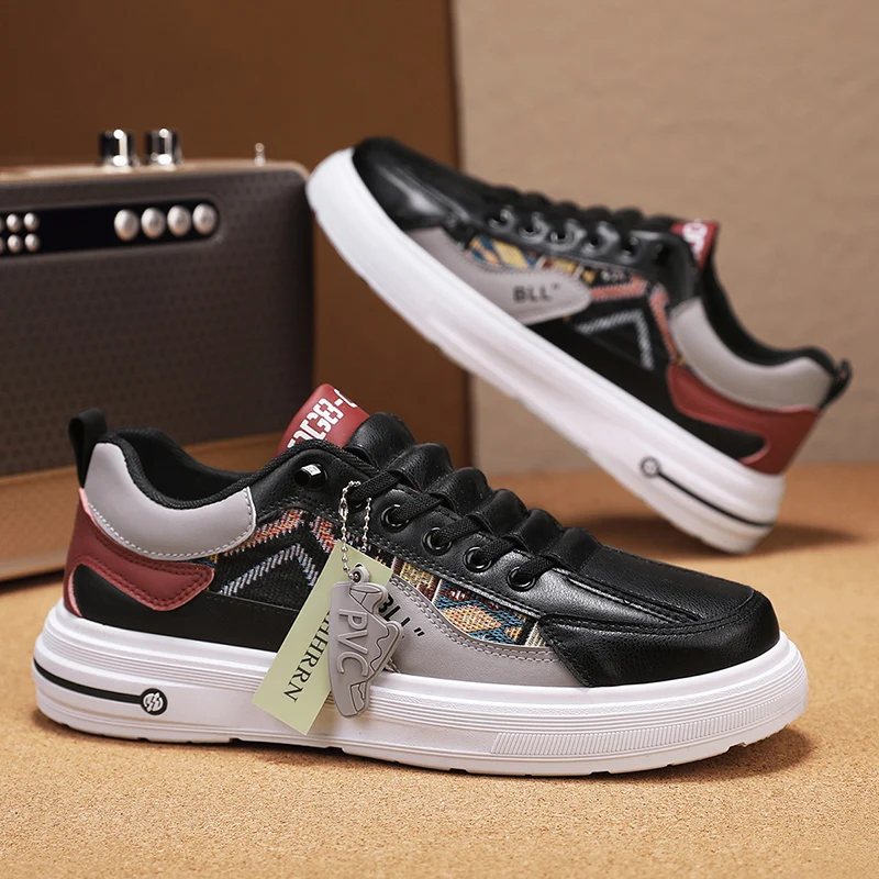 

Мужская повседневная спортивная обувь, туфли на кожаной поверхности, белые туфли, повседневная обувь, универсальная студенческая спортивная модная обувь, студен