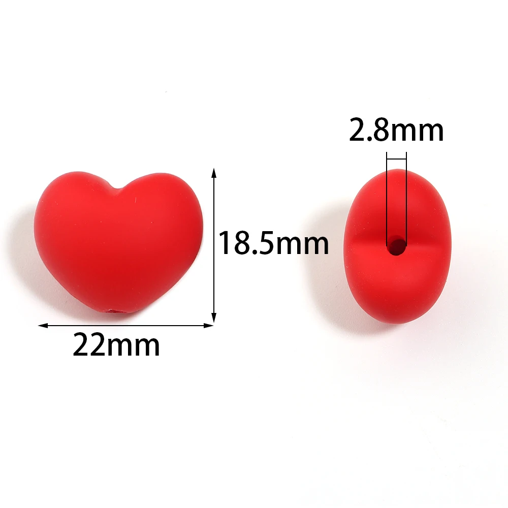 5 Stück/Set Matte Acryl-Herzperlen Bunte Lose Abstandsperlen für Schmuckherstellung DIY Armband Schlüsselanhänger Ohrringe Zubehör – Detail 1