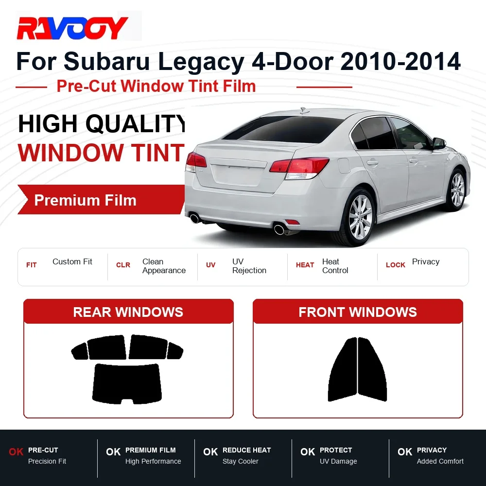 Película De Privacidad Para Ventanas Delanteras Y Traseras De Subaru Legacy De 4 Puertas 2010-2014, Precortada, Con Protección Uv Y Rechazo De Calor. — -50%, 26.19€ Coupon, from 26.19€ – 50% descuento – €26.19