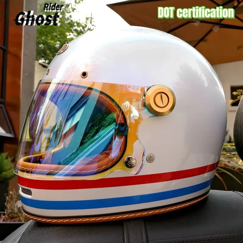 HOT Motorcycle Helmet Retro Fiberglass Full Helmet Pig Nose Vent Moto Vintage Road Cruise Capacete Moto Four Season for Harley