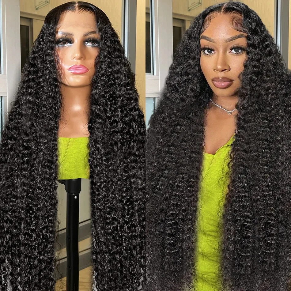 200 Density Deep Wave Lace Frontal Human Hair Wig 13x6 HD Transparent PrePlucked For Black Women 5x5 Glueless Lace Front Wig