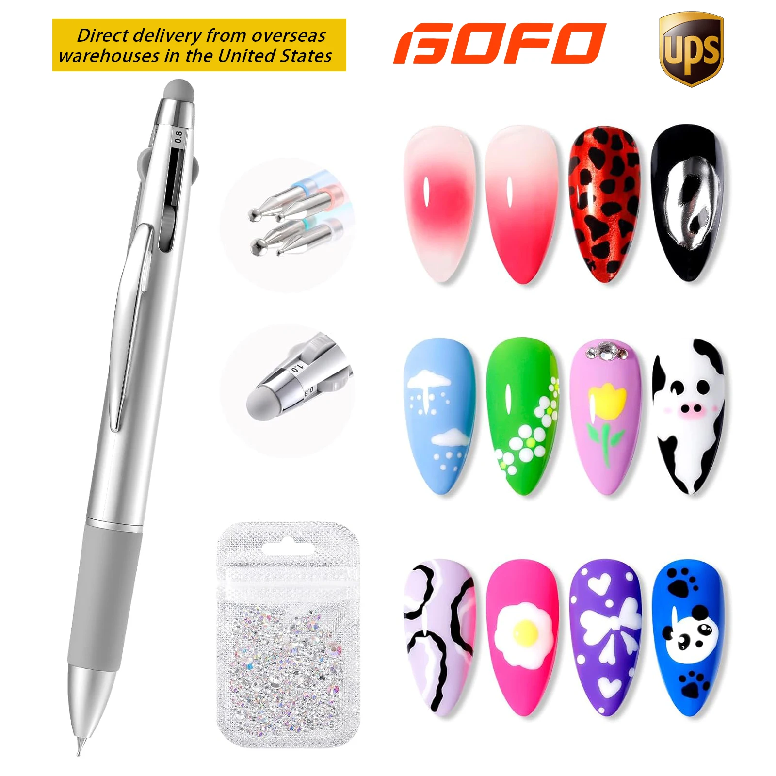 

Набор для дизайна ногтей GELLEN 5 в 1: двусторонняя ручка для нанесения хромовой пудры и создания зеркального эффекта, новинка 2025 года, для самостоятельного маникюра