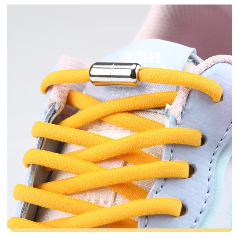 

Elastic No Tie Shoelaces Semicircle Shoe Laces For Kids and Adult Sneakers Shoelace Quick Lazy Metal Lock Laces Shoe Strings