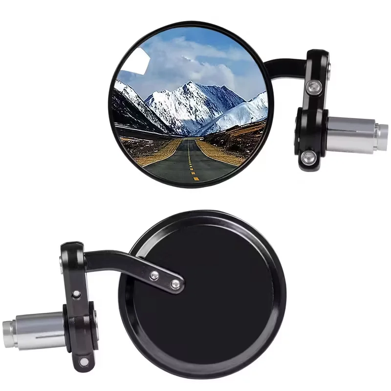 

A Pair Of Motorcycle Small Round Mirrors Adjustable Rearview Side Mirror Suitable For Daily Commuting And Outdoor Cycling
