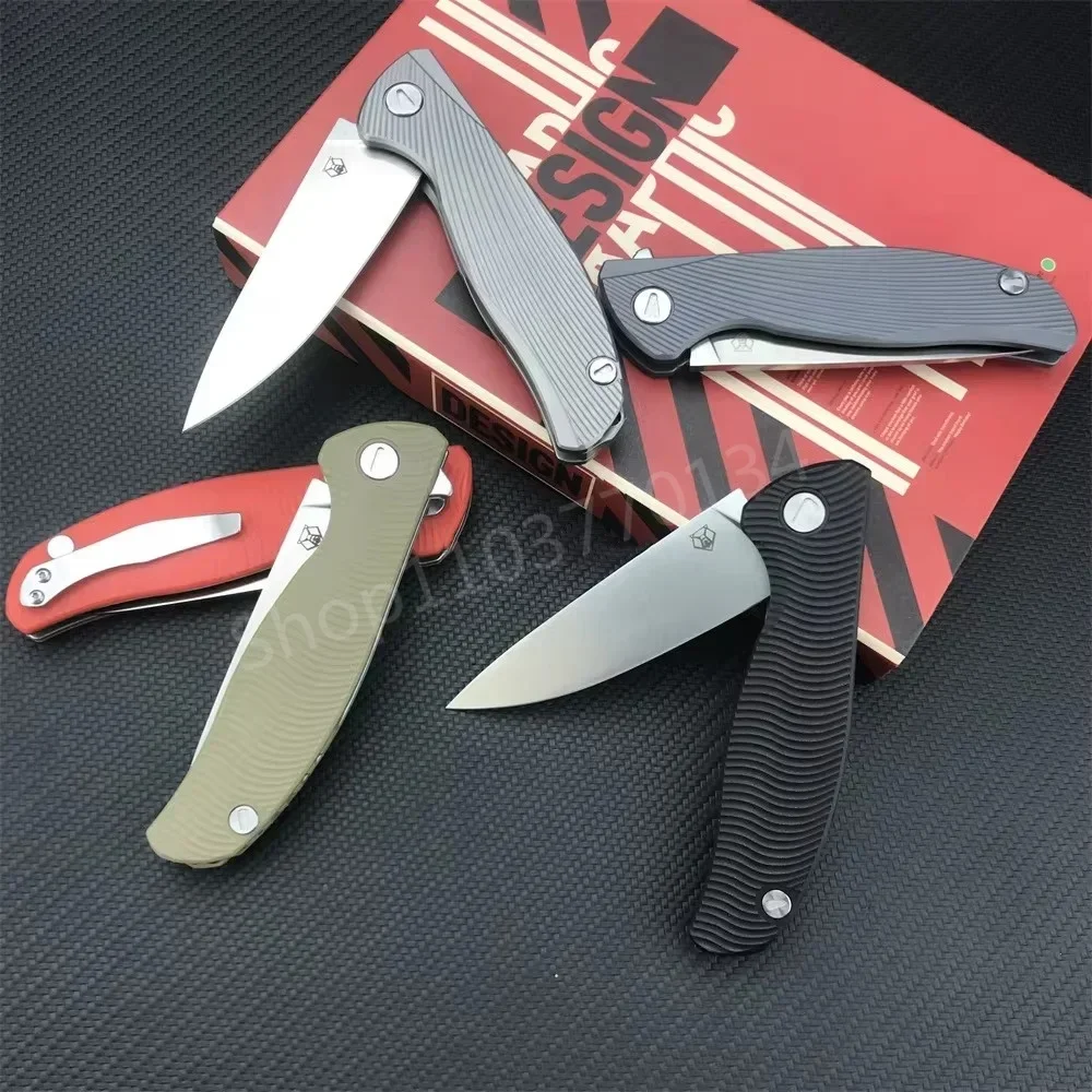 Shirogorov Multi-style Survival Pocket Knife D2 Sharp Blade TC4 Titanium Alloy Handle Outdoor Rescue Folding Tool Christmas Gift